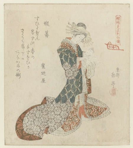 Een parodie van biografieën van wijze mannen door courtisanes: een serie van zeven prenten by Yashima Gakutei