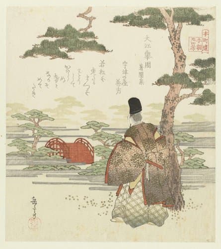 Ôe no Takachika by Yashima Gakutei
