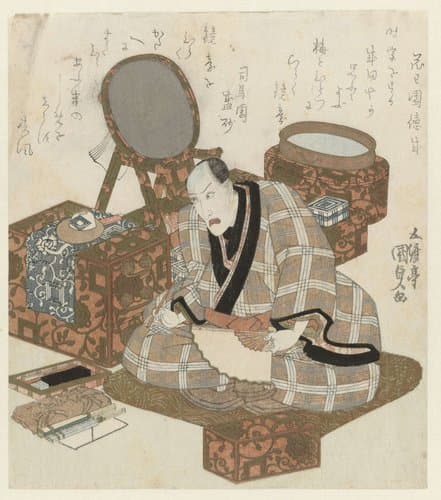 Ichikawa Danjûrô VII in zijn kleedkamer by Utagawa Kunisada (I)