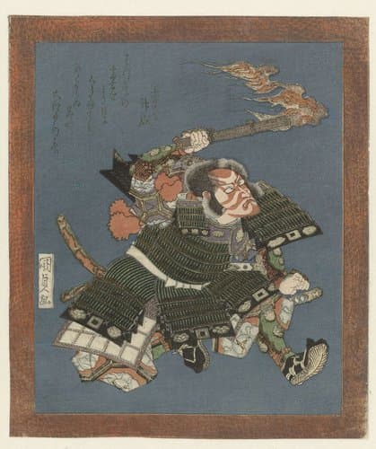 Samoerai met fakkel by Utagawa Kunisada (I)