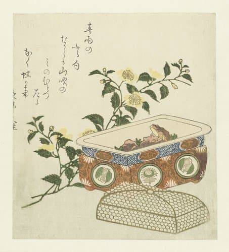 Frog and Spray of Kerria Japonica by Chôtei Hisazumi