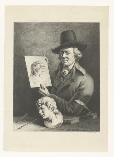 Zelfportret van Jean Jacques de Boissieu met een portret van zijn vrouw by Jean Jacques de Boissieu