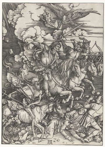 De vier ruiters van de apocalyps by Albrecht Dürer