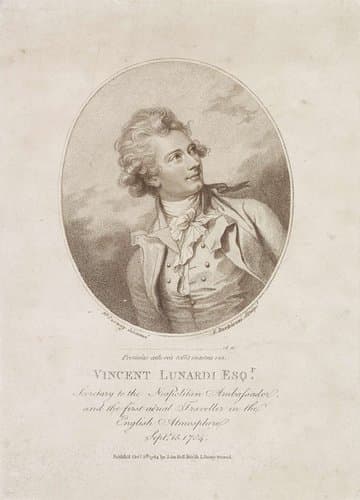 Portret van Vincenzo Lunardi by Francesco Bartolozzi