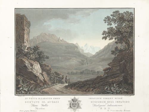 Berglandschap in Zwitserland by Charles Melchior Descourtis