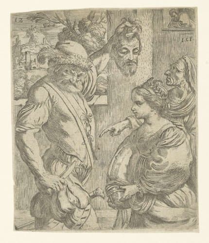 Salome en de beul met het hoofd van Johannes de Doper by Giuseppe Caletti