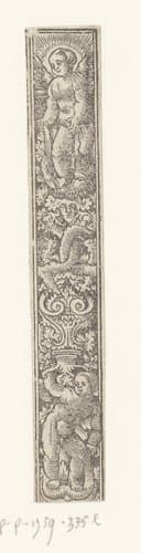 Verticaal fries met twee putti by anonymous; anonymous