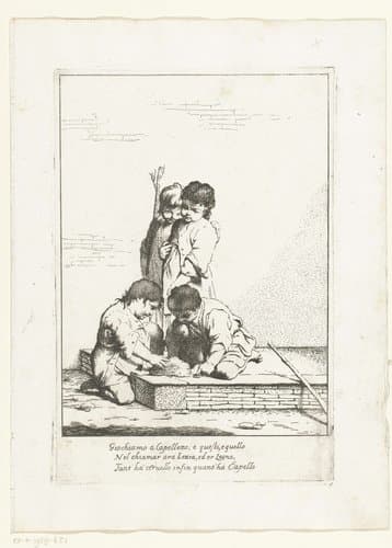 Kinderen spelen a Capelletto by Giuseppe Maria Crespi