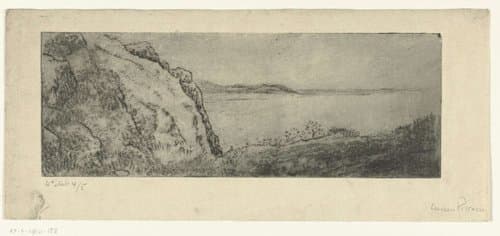 Heuvels aan de kust by Lucien Pissarro