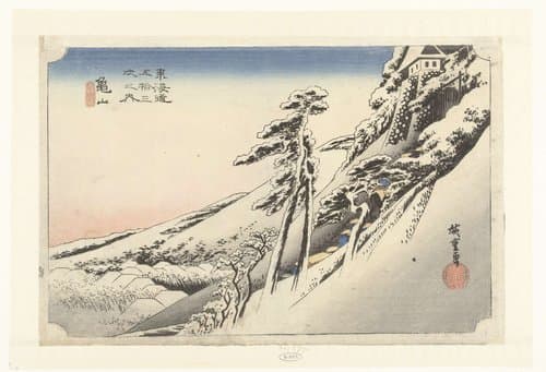 Kamayama, yukibare by Hiroshige (I) , Utagawa