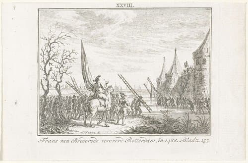 Frans van Brederode veroverd Rotterdam, in 1488 by Simon Fokke