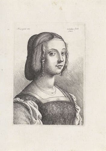 Portret van een jonge vrouw met haarnet by Wenceslaus Hollar