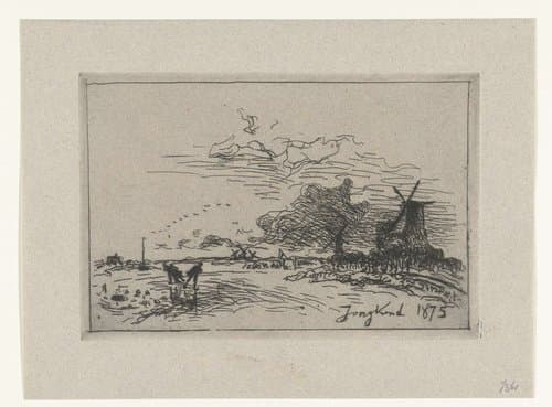 Winterlandschap nabij Rotterdam by Johan Barthold Jongkind