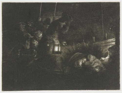The Adoration of the Shepherds: Nocturne by Rembrandt van Rijn