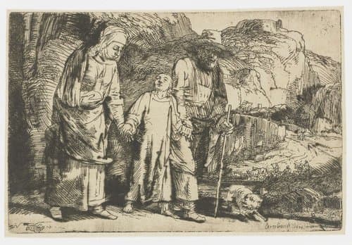 Christ returning from the temple with his parents by Rembrandt van Rijn