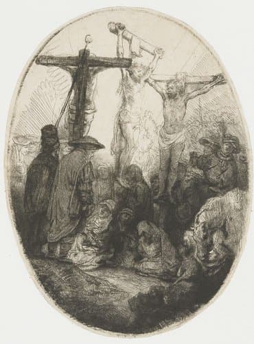 Christ Crucified between the Two Thieves by Rembrandt van Rijn