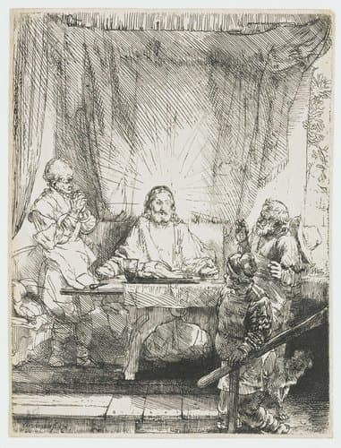 Christ at Emmaus: the larger plate by Rembrandt van Rijn
