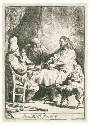 Christ at Emmaus: the smaller plate by Rembrandt van Rijn