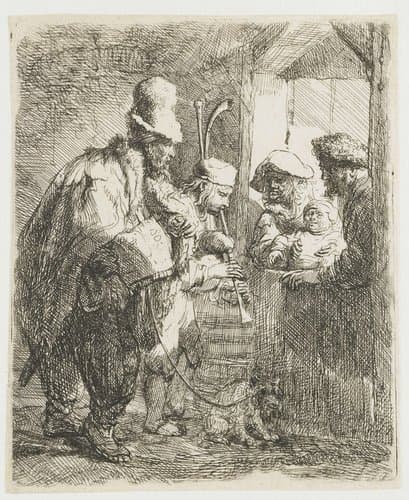 The strolling musicians by Rembrandt van Rijn