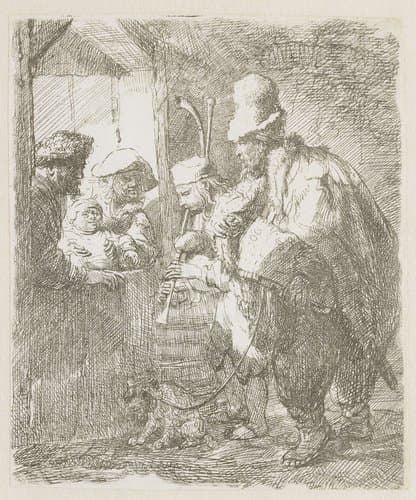 Straatmuzikanten by Rembrandt van Rijn