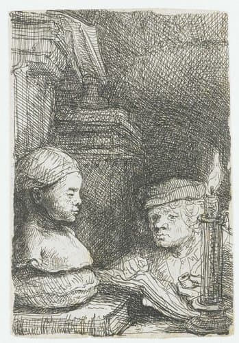 Man drawing from a cast by Rembrandt van Rijn