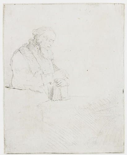 Old man in meditation by Rembrandt van Rijn