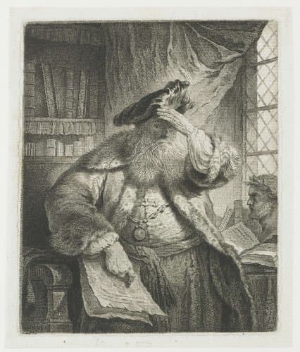 Old man shading his eyes with his hand by Rembrandt van Rijn