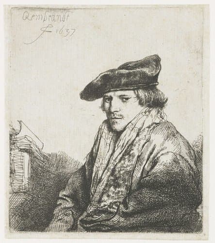 Young man in a velvet cap (Petrus Sylvius?) by Rembrandt van Rijn