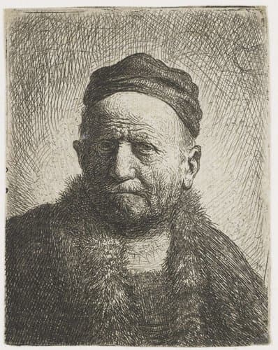 Man met kalotje: buste; de vader van Rembrandt (?) by Rembrandt van Rijn