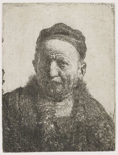 Man met kalotje: buste; de vader van Rembrandt (?) by Rembrandt van Rijn