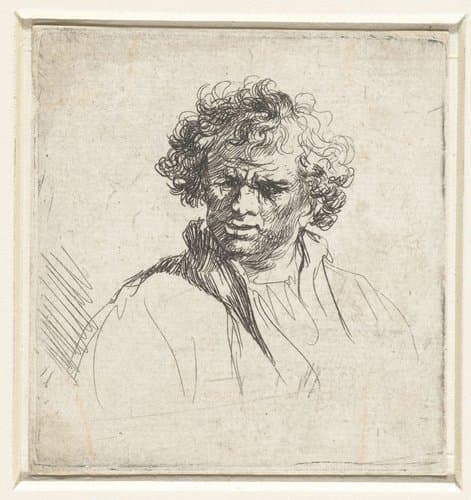 Buste van man met vertrokken gezicht by Ferdinand Bol