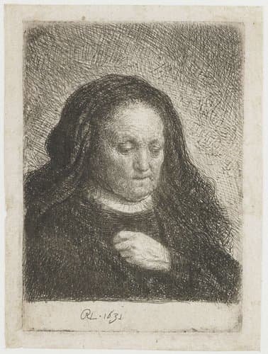 Rembrandt’s Mother with her Hand on her Chest by Rembrandt van Rijn