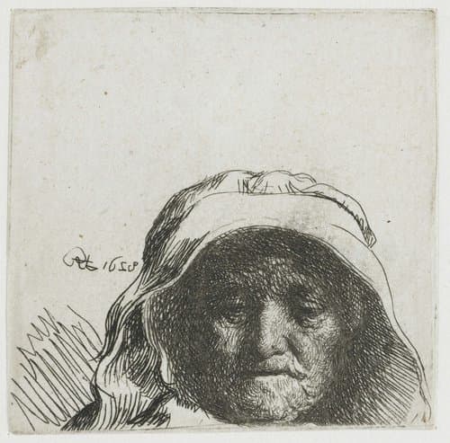 The artist's mother: head only by Rembrandt van Rijn