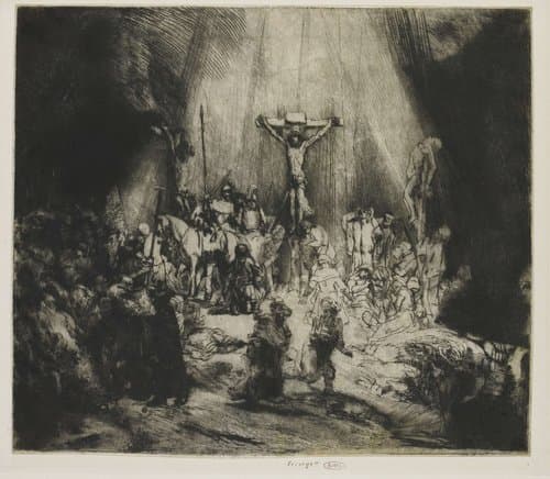 Christ Crucified between the two Thieves: 'The Three Crosses' by Rembrandt van Rijn