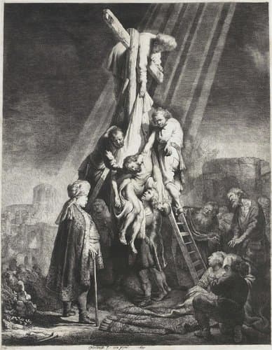 The descent from the cross: second plate by Rembrandt van Rijn