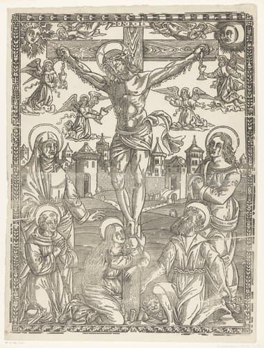 Kruisiging van Christus by Monogrammist LA; Lucantonio degli Uberti