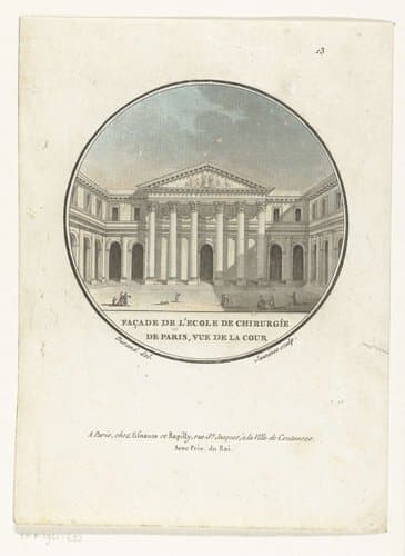 Façade van de school voor Chirurgie by Jean François Janinet