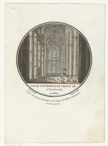 Interieur van de Saint Eustache kerk by Jean François Janinet