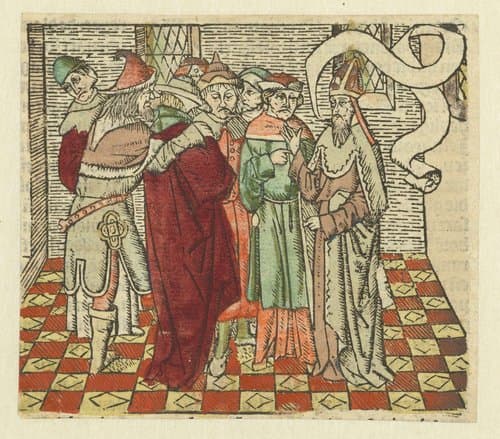 De samenzwering van Kajafas en de priesters tegen Christus