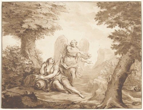 Hagar in de woestijn by Jurriaan Cootwijck