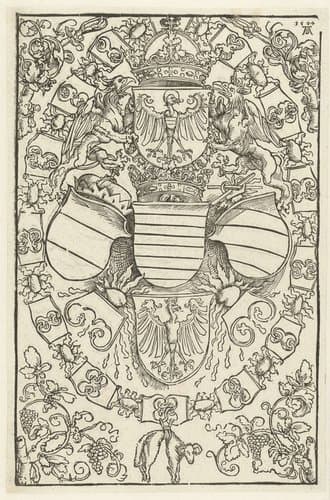 Wapen van rooms-koning Maximiliaan by Albrecht Dürer