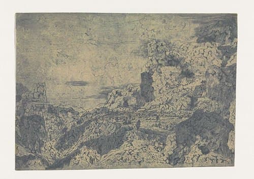 Mountain Valley with a Plateau by Hercules Segers