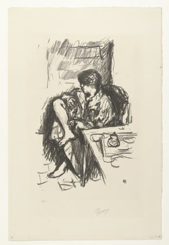 Zittende vrouw kleedt zich aan by Pierre Bonnard