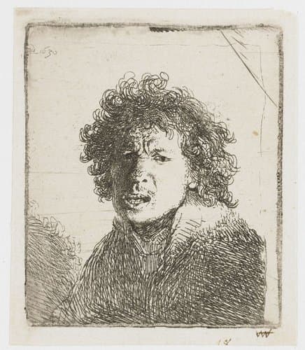 Self-portrait open mouthed by Rembrandt van Rijn