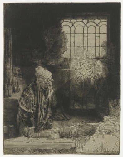 A Scholar in his Study (‘Faust’) by Rembrandt van Rijn