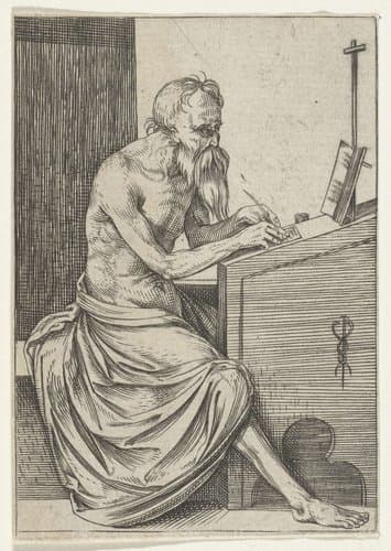 Heilige Hieronymus in zijn studeervertrek by anonymous