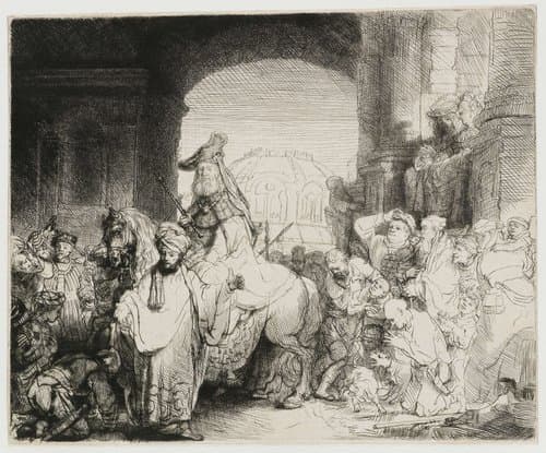The triumph of Mordecai by Rembrandt van Rijn