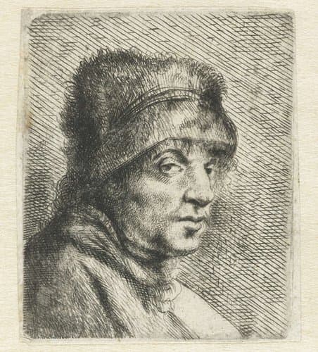 Hoofd van een man met muts by Jan Lievens