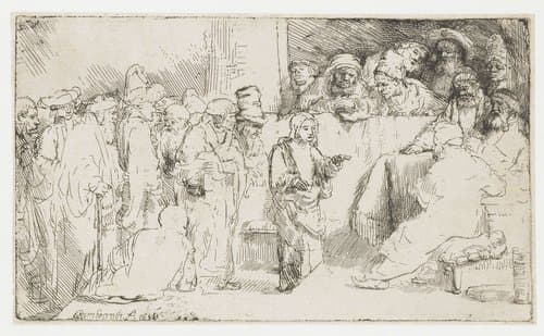Christ disputing with the Doctors: a sketch by Rembrandt van Rijn