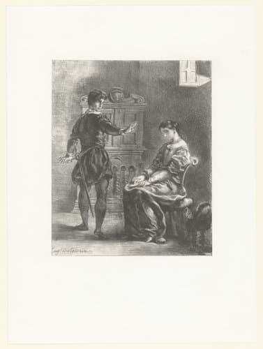 Hamlet et Ophélie by Eugène Delacroix